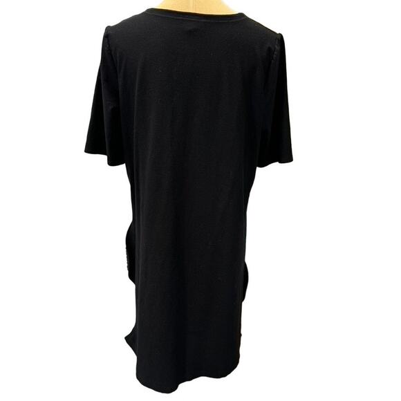 "Eileen Fisher" Black Stretch Dress, Double Zippers Down Both Sides, Tunic, L, - Picture 2 of 11